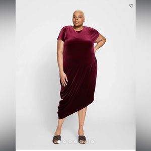 Universal Standard Iconic Geneva Dress in Deep Red Velvet - size 2XS/6-8